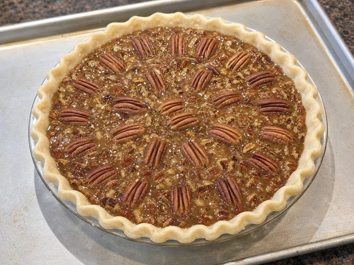Assemble the pie during preparation