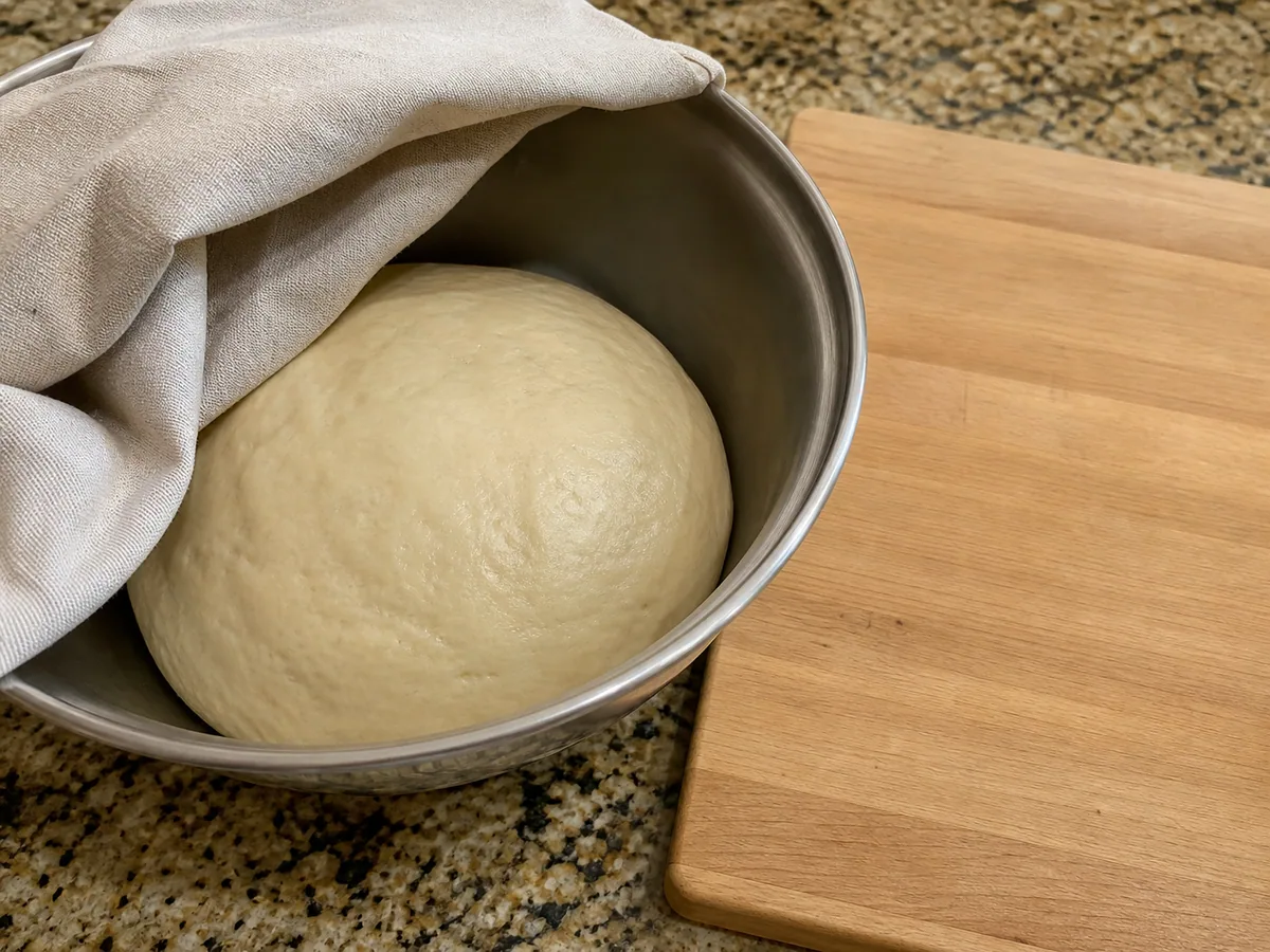 Knead and let the dough rise during preparation