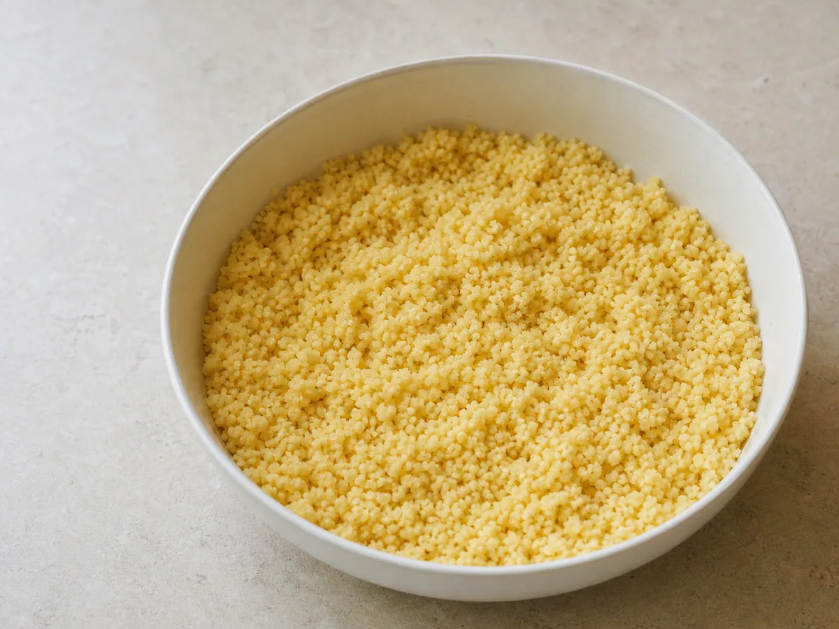 Cook and fluff the couscous during preparation
