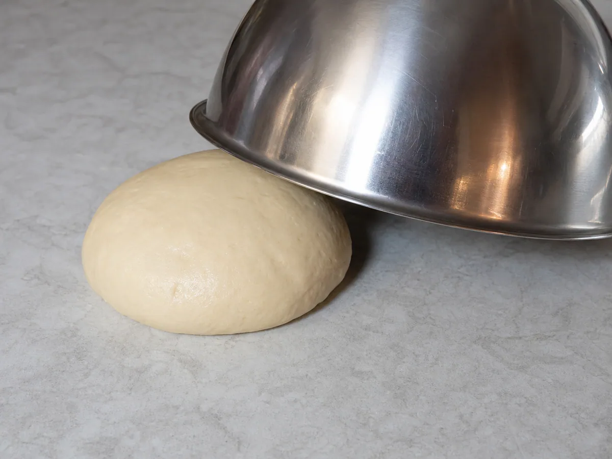 Smooth kneaded Austrian apple strudel dough ready to rest