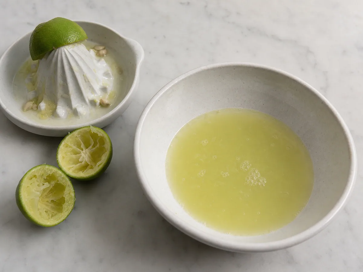Pulse and strain the limes during preparation