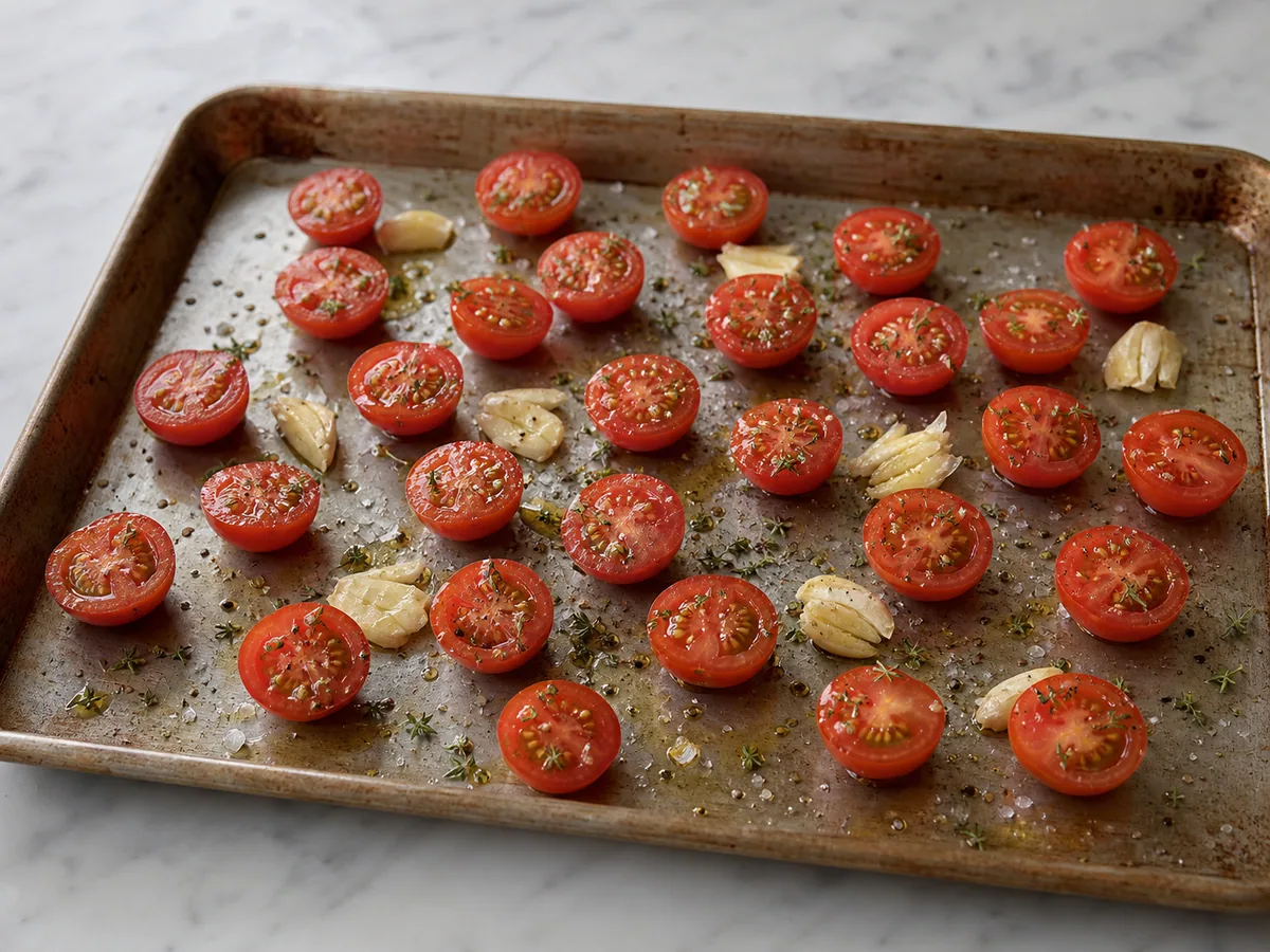 Prepare the tomatoes during preparation