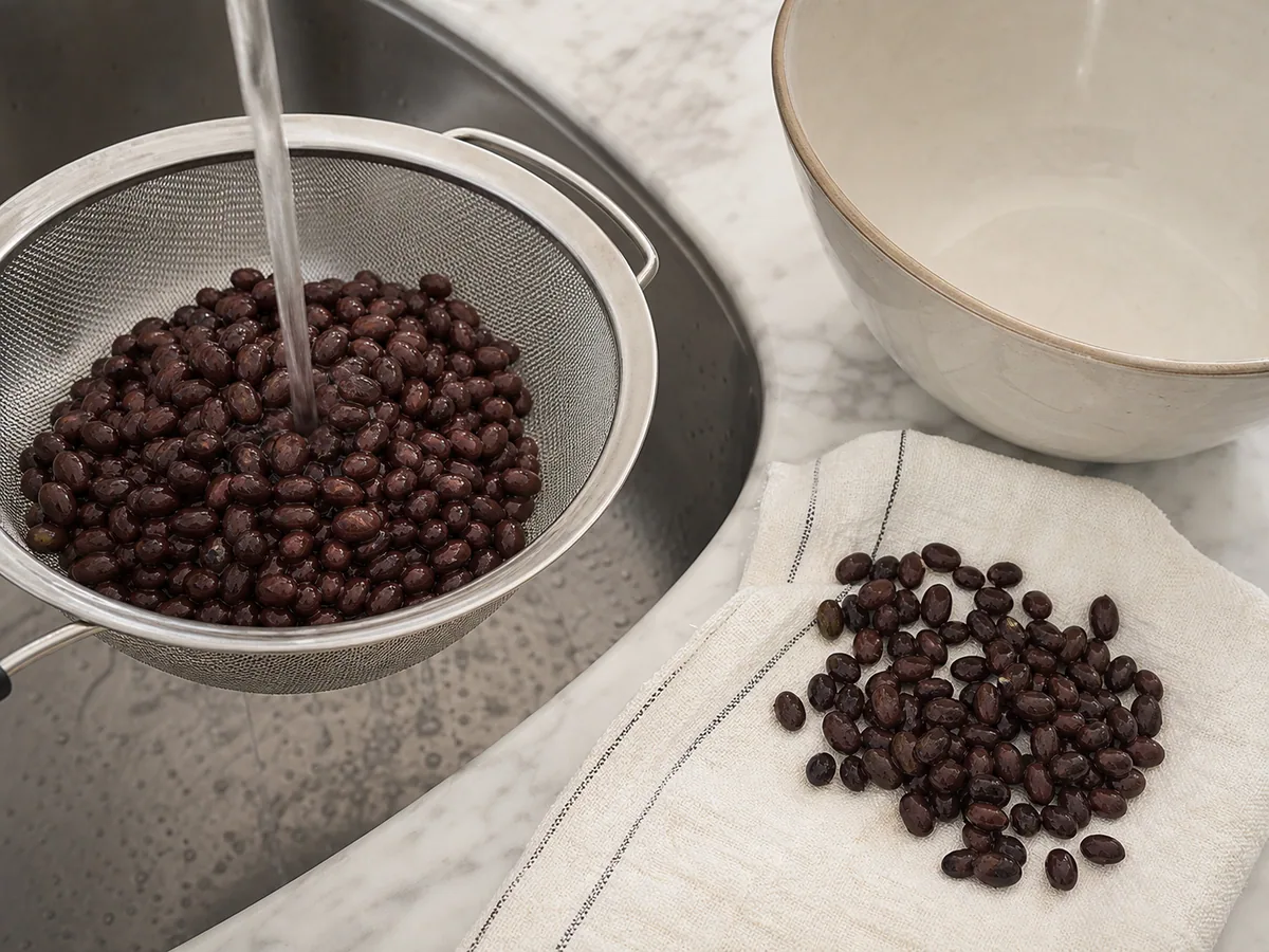Rinse and drain the beans during preparation