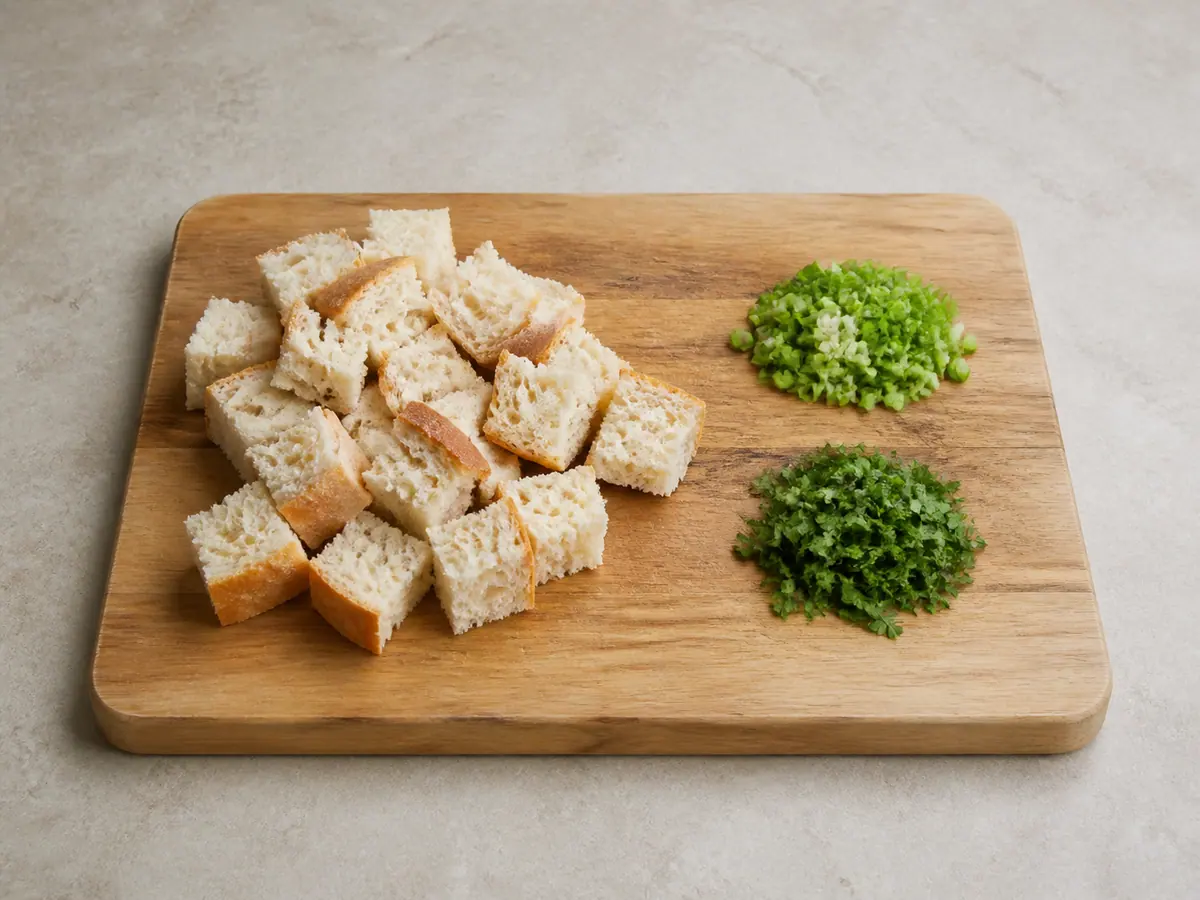 Prepare the bread and herbs