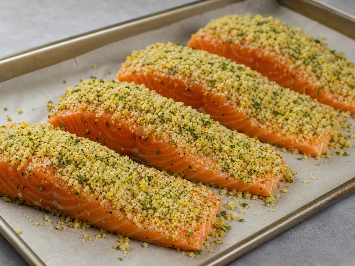 Season and coat the fillets during preparation