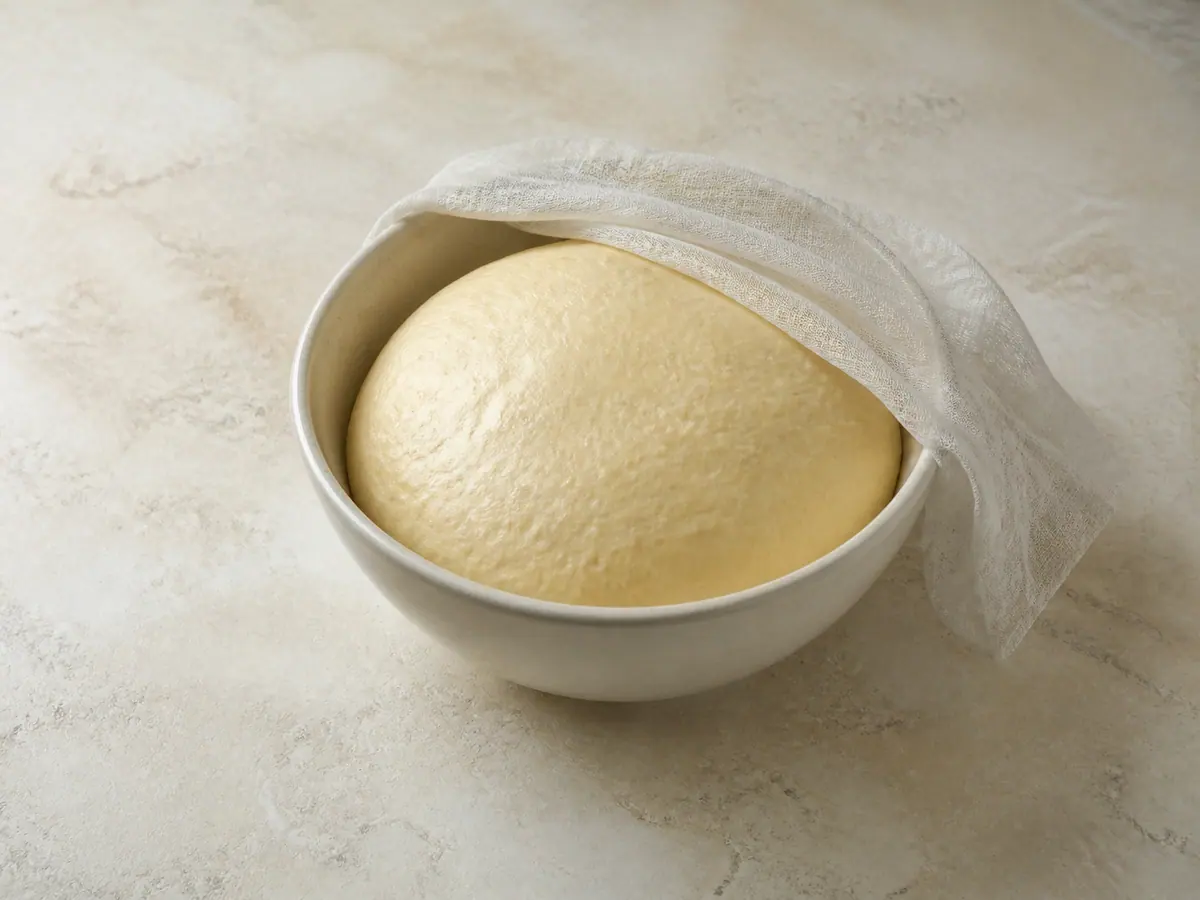 Dough nearly doubled during the first rise