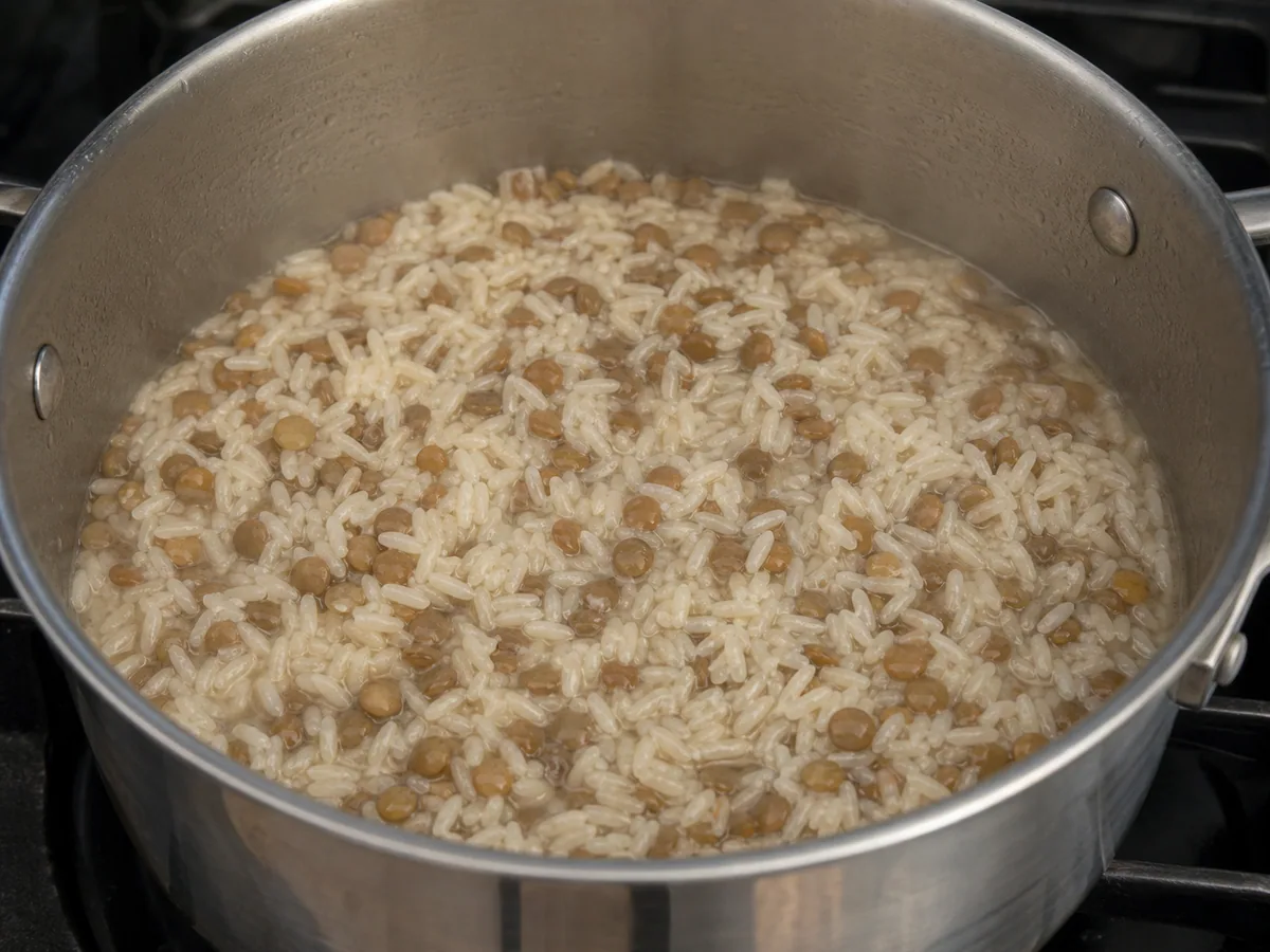 Koshari egipcio: Cocina el arroz con lentejas