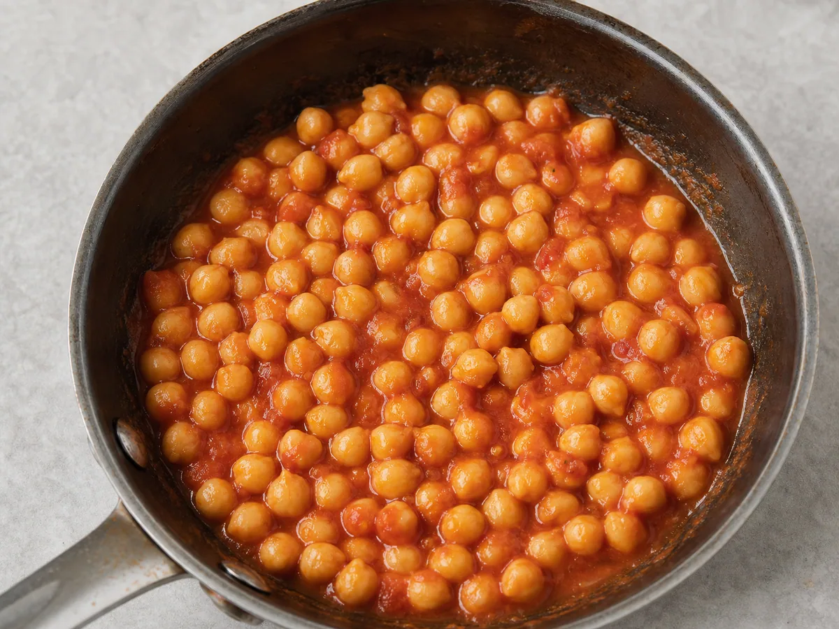 Koshari egipcio: Calienta los garbanzos