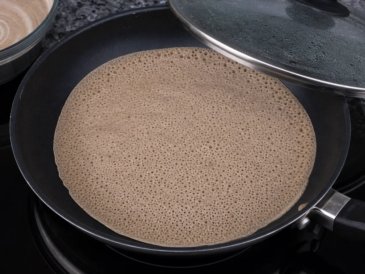 Ethiopian Injera: Cook the injera