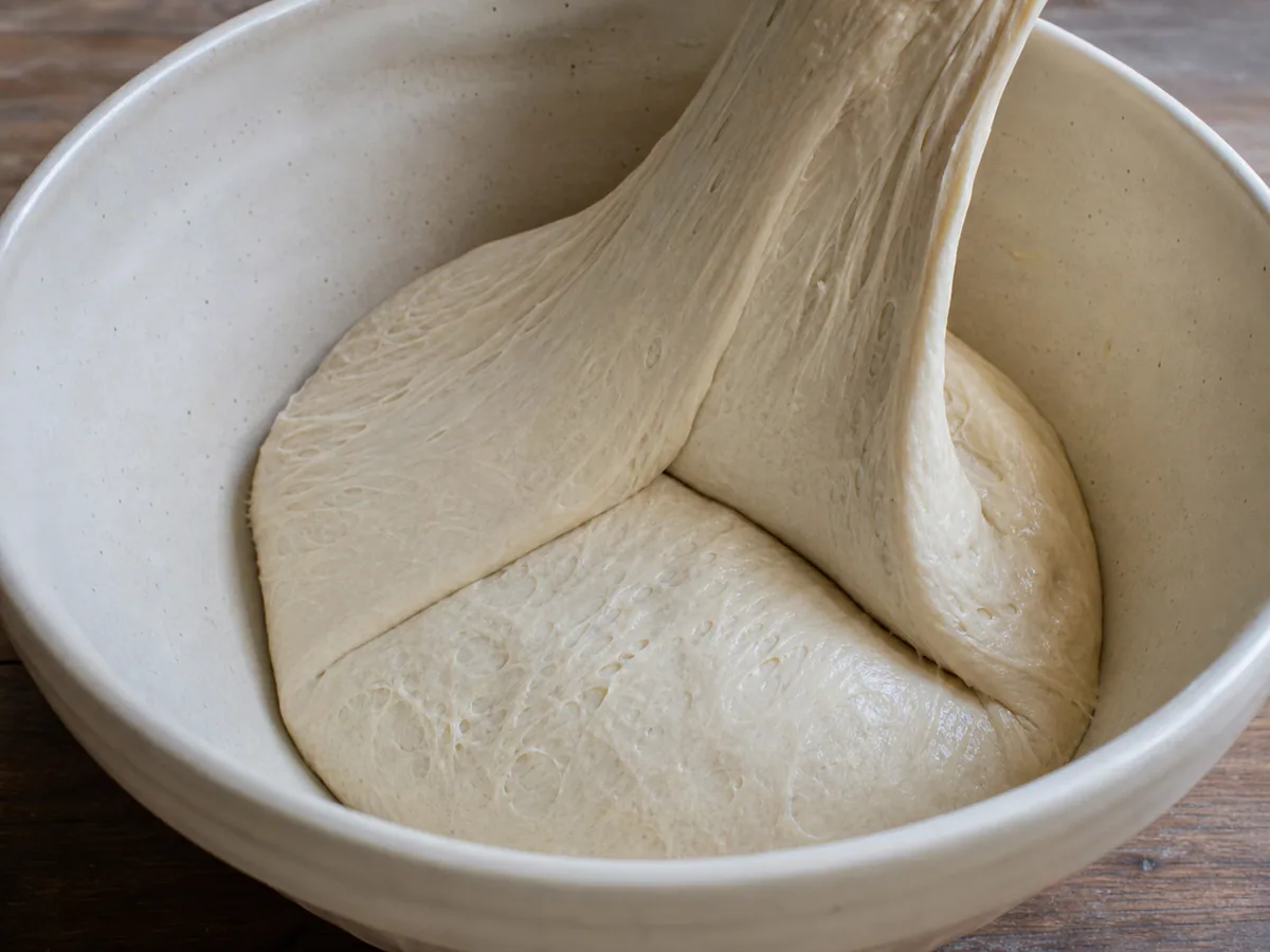 Pão rústico francês de fermentação natural: dê força à massa com dobras