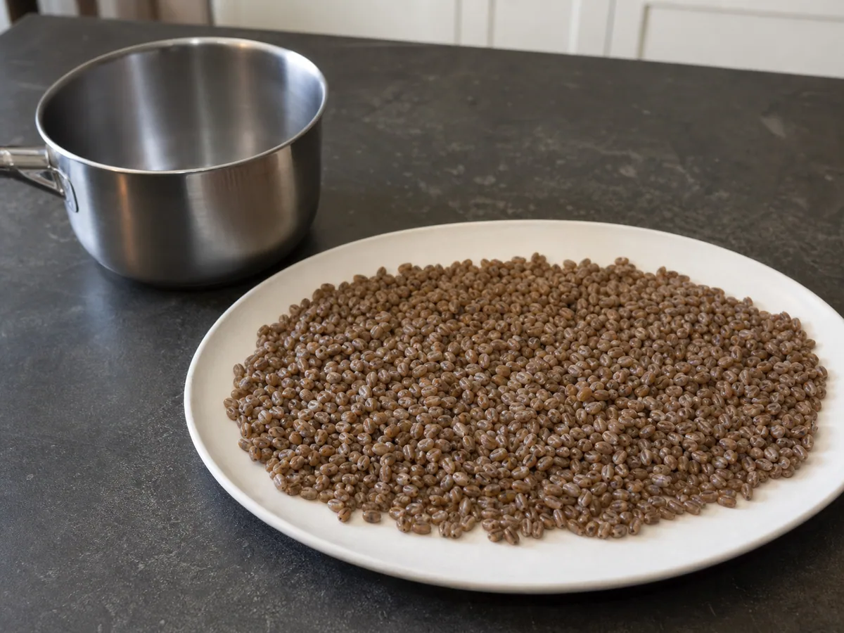German Pumpernickel: Cook and cool the rye berries