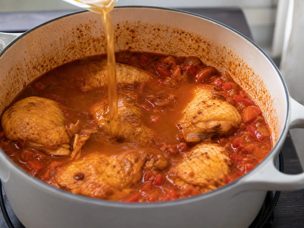 Páprica vermelho-terra misturada à base de cebola, pimenta e tomate fora do fogo