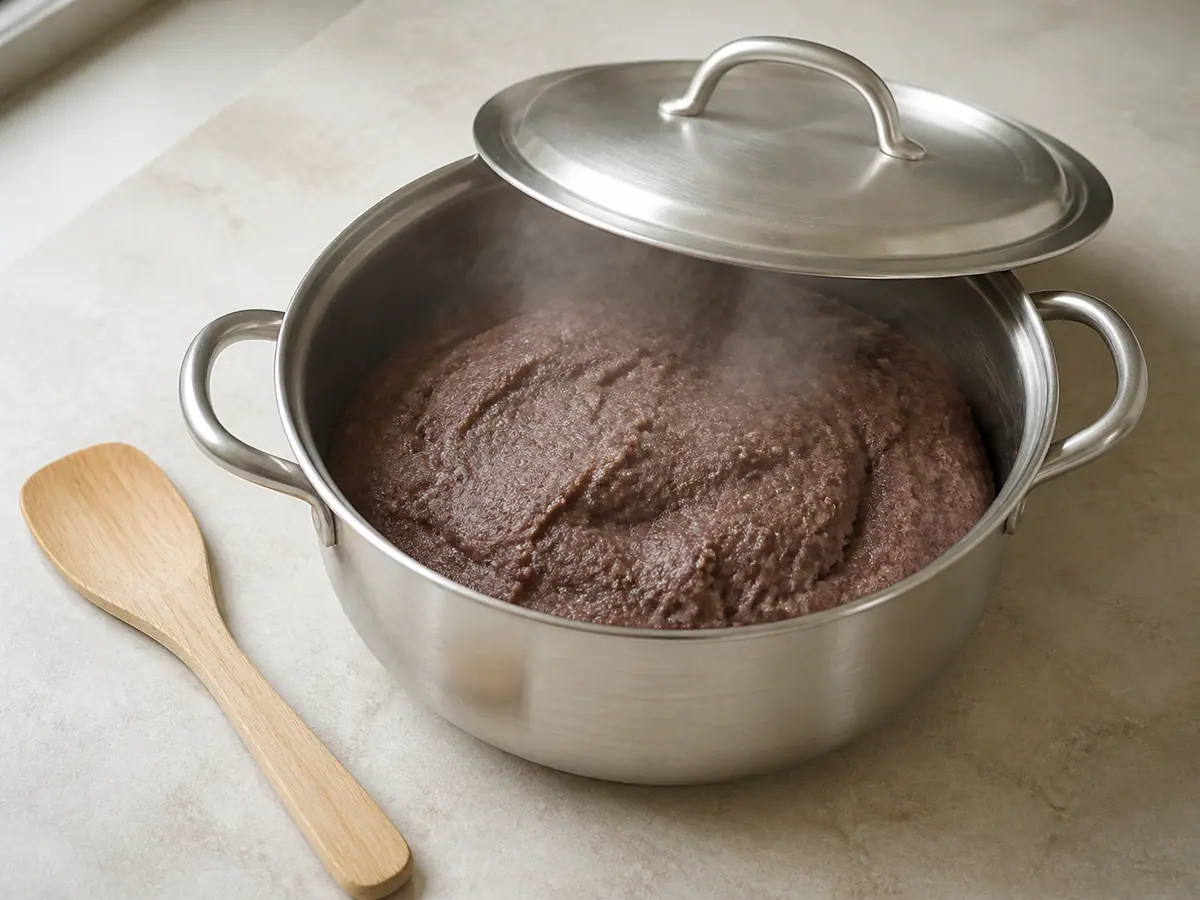 Steam the ragi dough