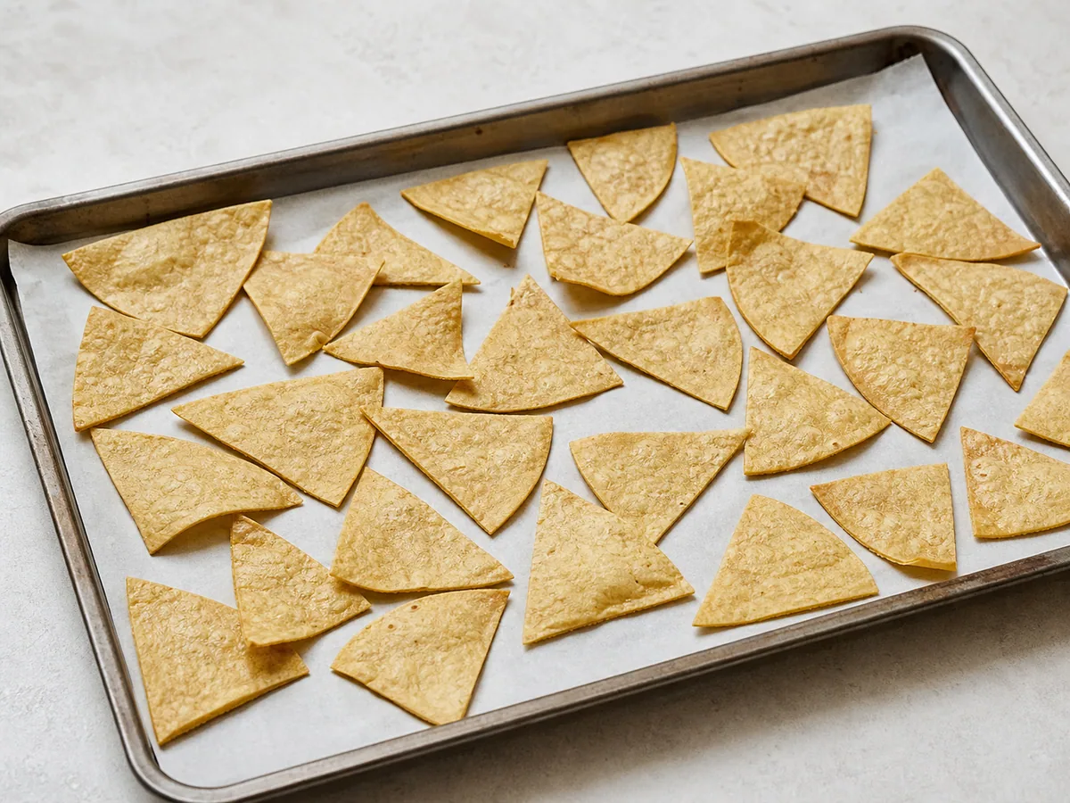 Bake the tortilla wedges during preparation