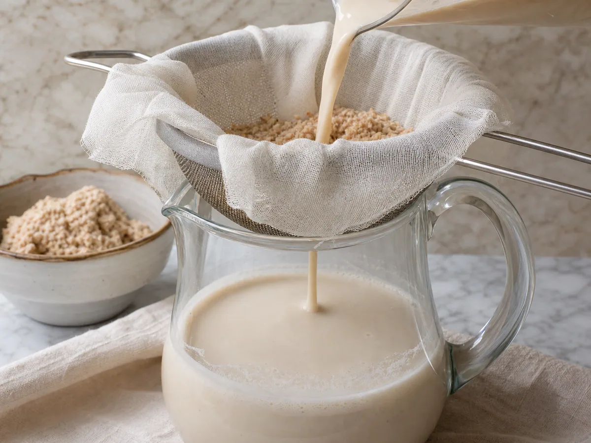 Strain for a smooth texture during preparation