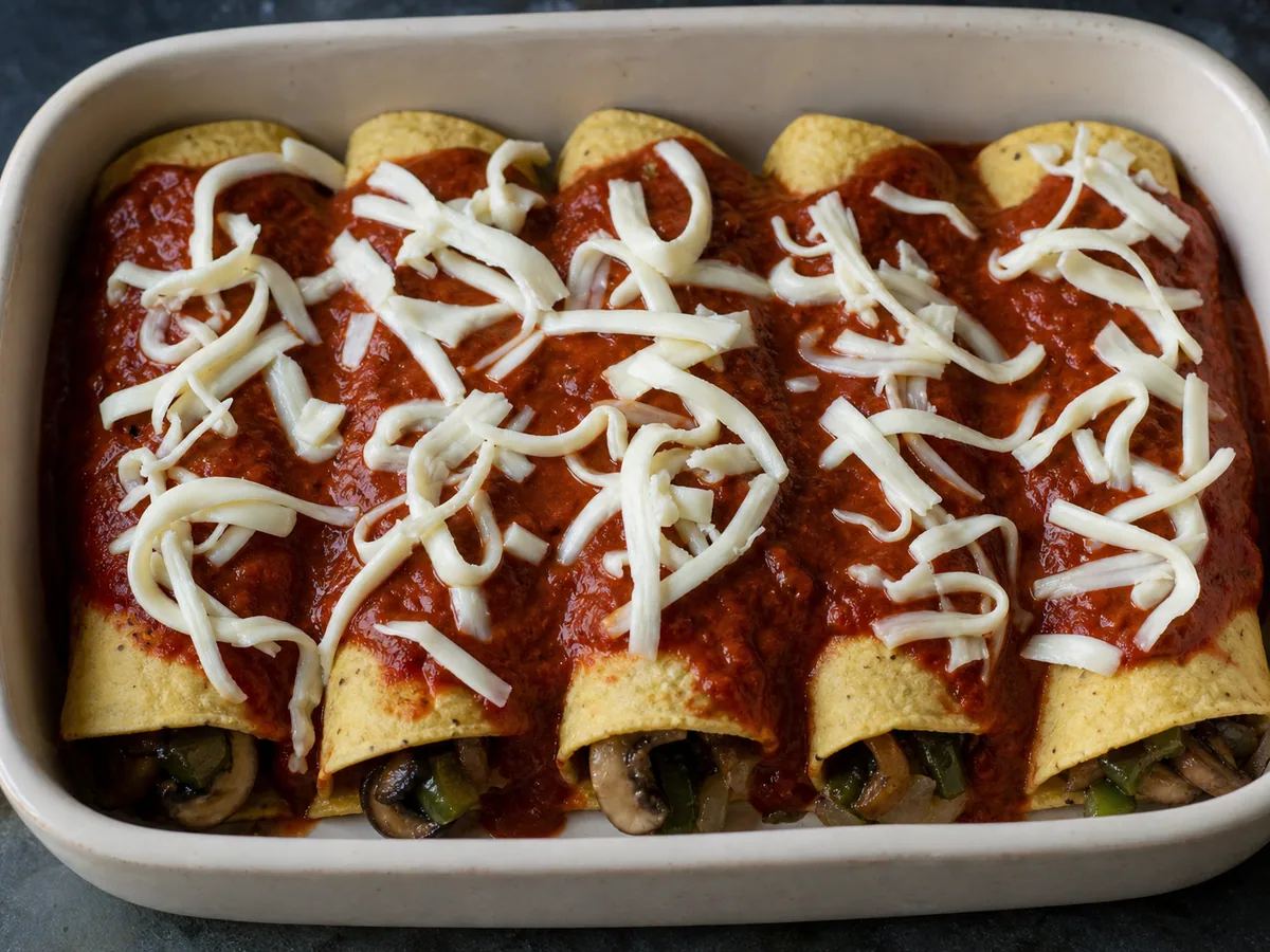 Fill and roll the enchiladas during preparation