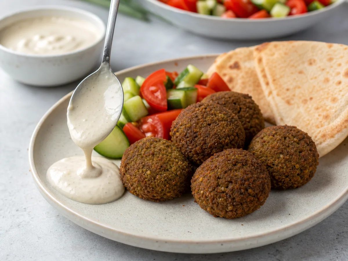 Serve with tahini during preparation