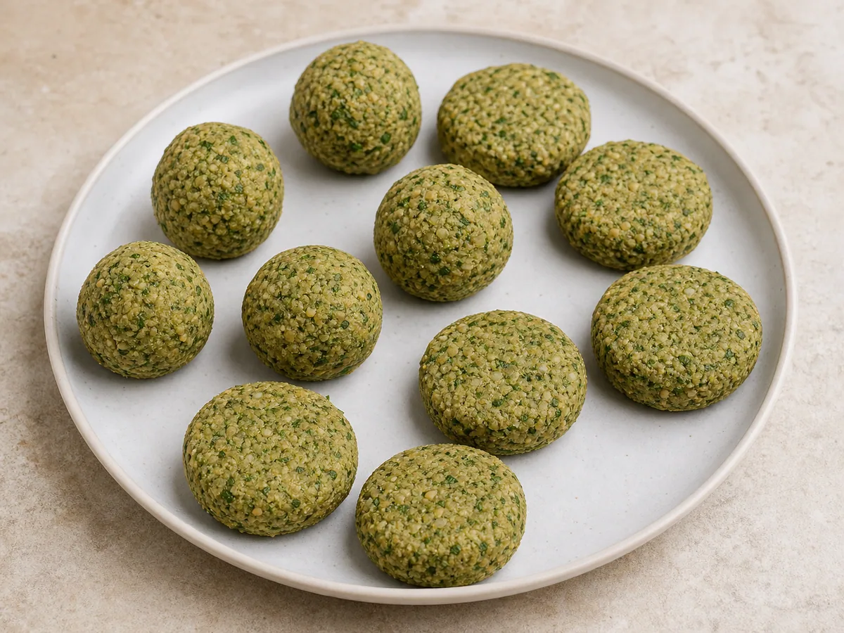 Shape the falafel during preparation