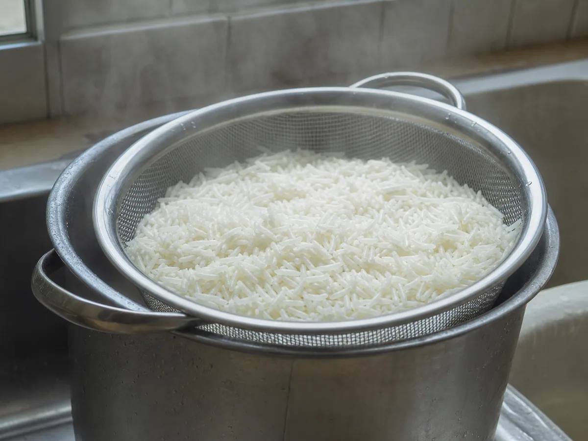 Parboiled basmati rice with tender edges and a firm white center
