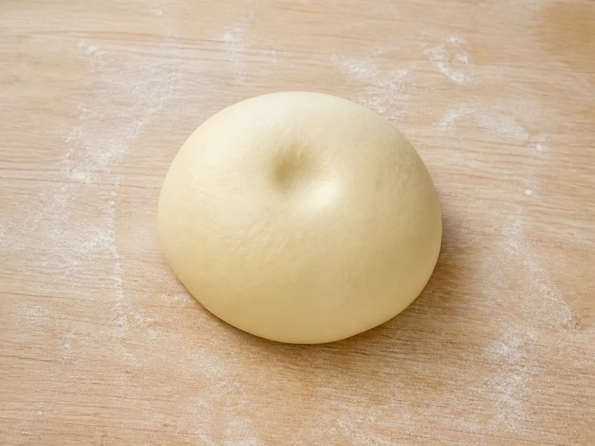 Smooth elastic pierogi dough after kneading