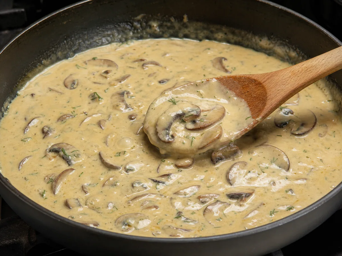 Thicken and finish the sauce during preparation