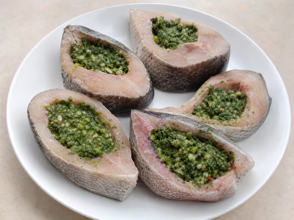 Preparo do nokoss e tempero do peixe