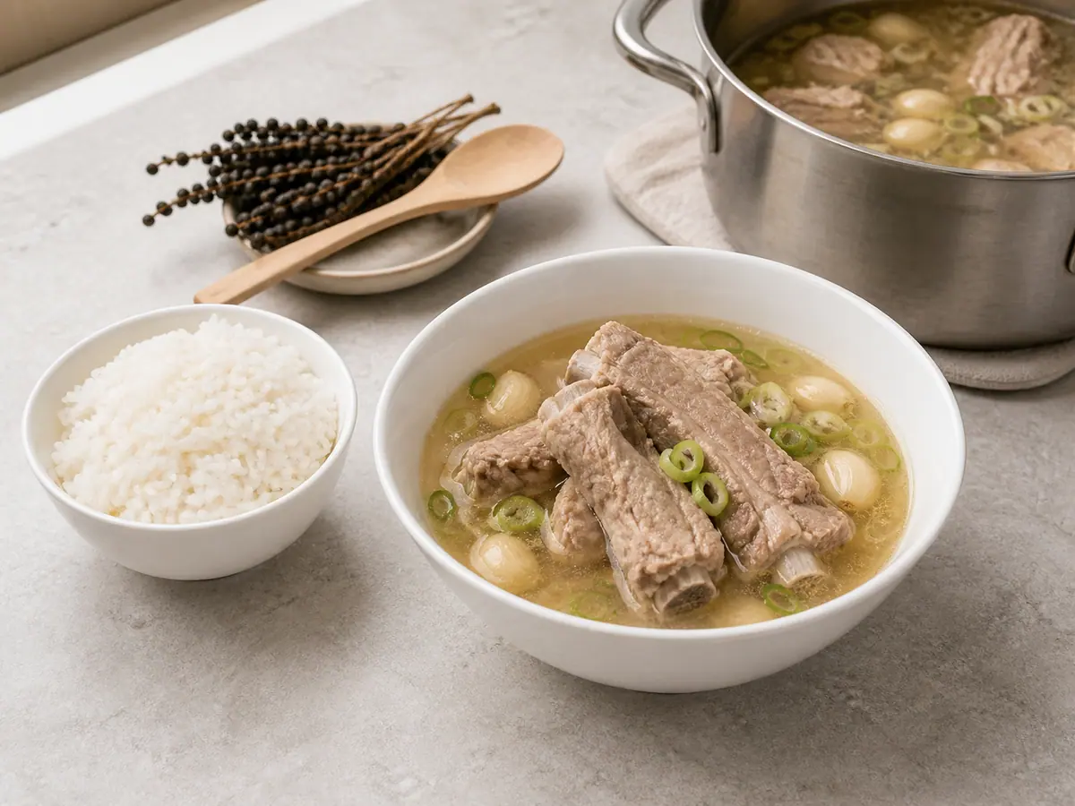 Serve the soup with rice