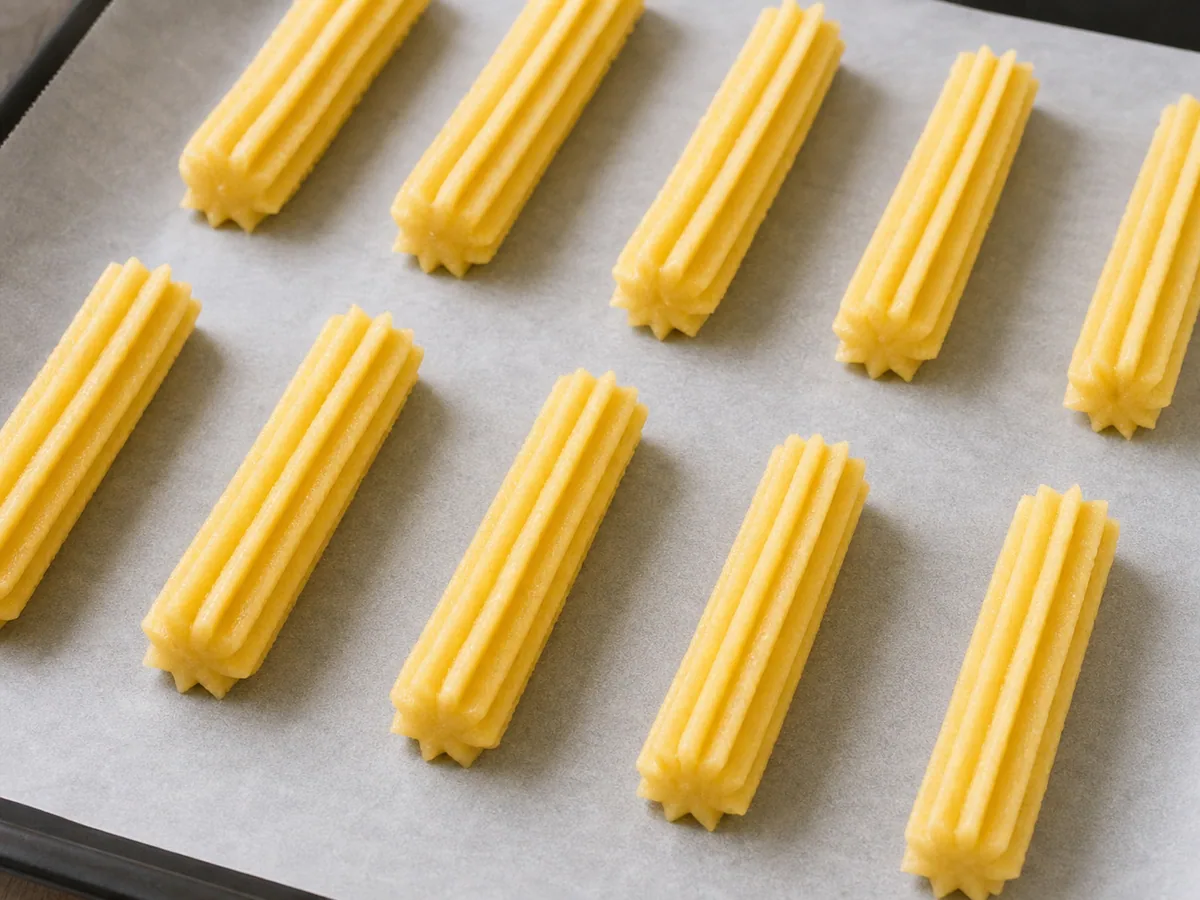 Modele os churros durante o preparo