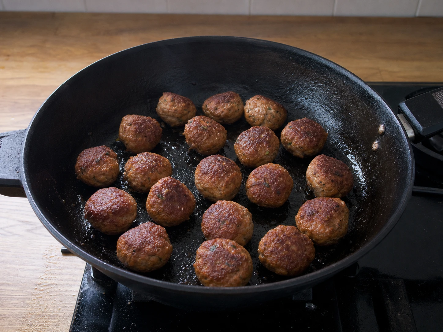 Frikkadels de frango dourados e totalmente cozidos para lamprais cingalês