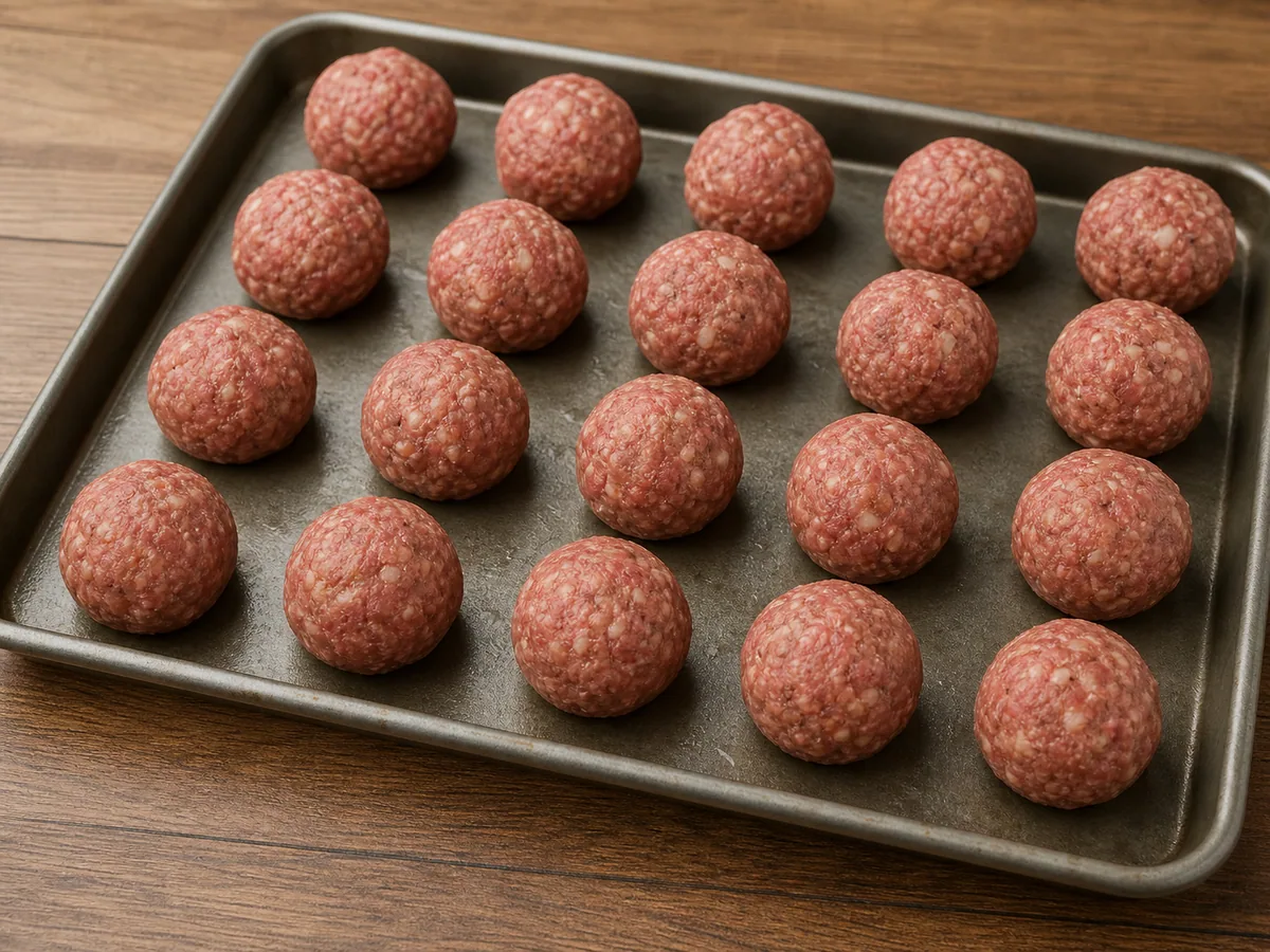Mix and shape the meatballs during preparation