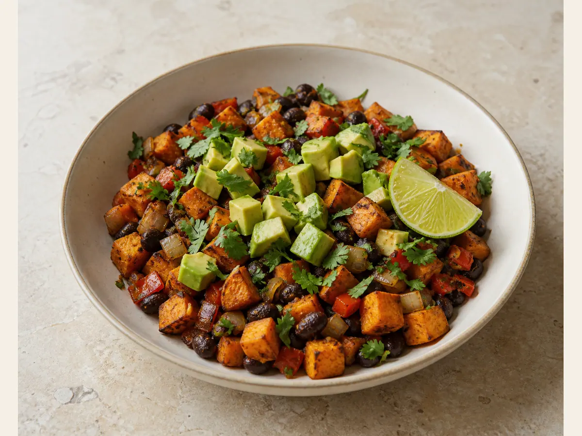 Add the fresh toppings and serve