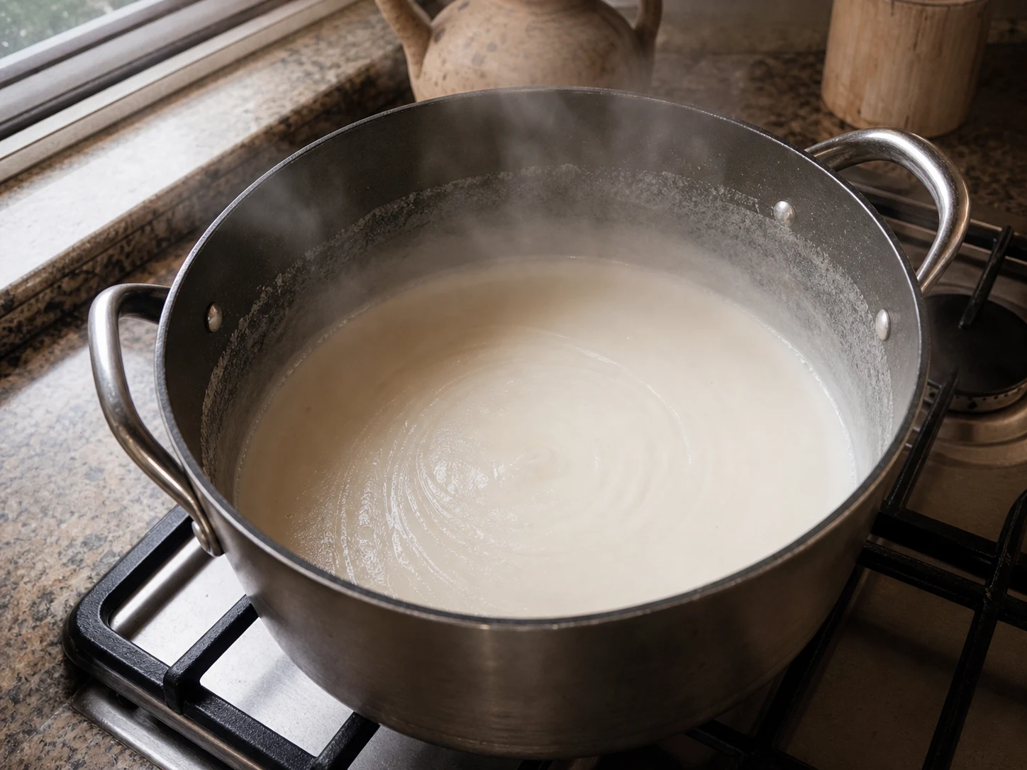 Smooth lightly thickened yogurt sauce for Syrian shish barak