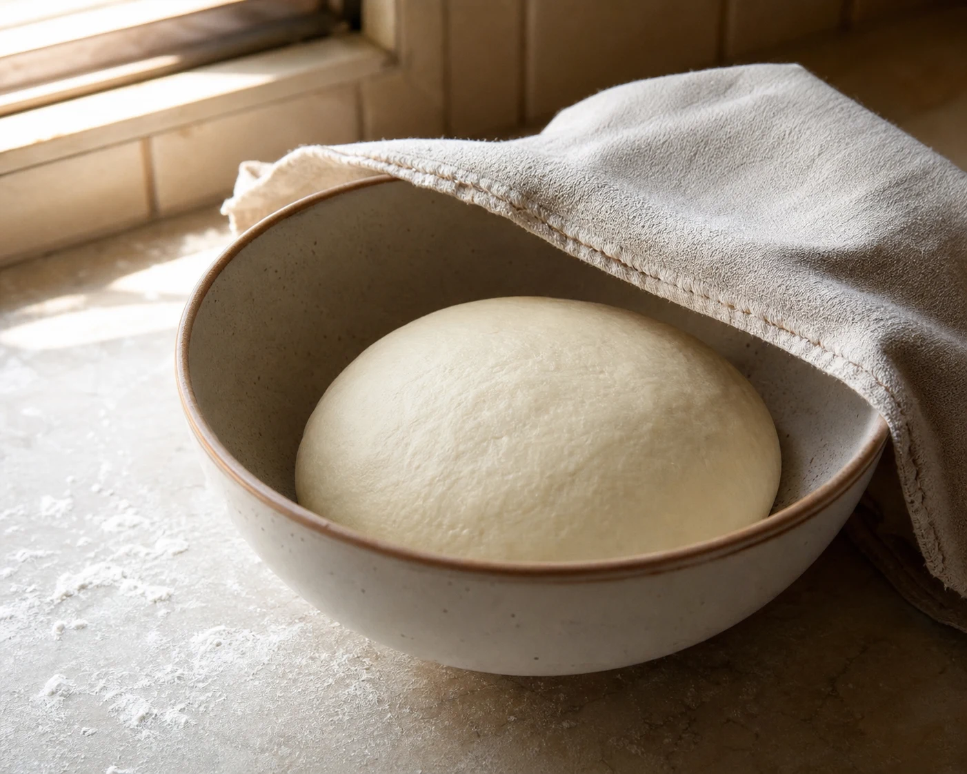Smooth rested shish barak dough ready to roll
