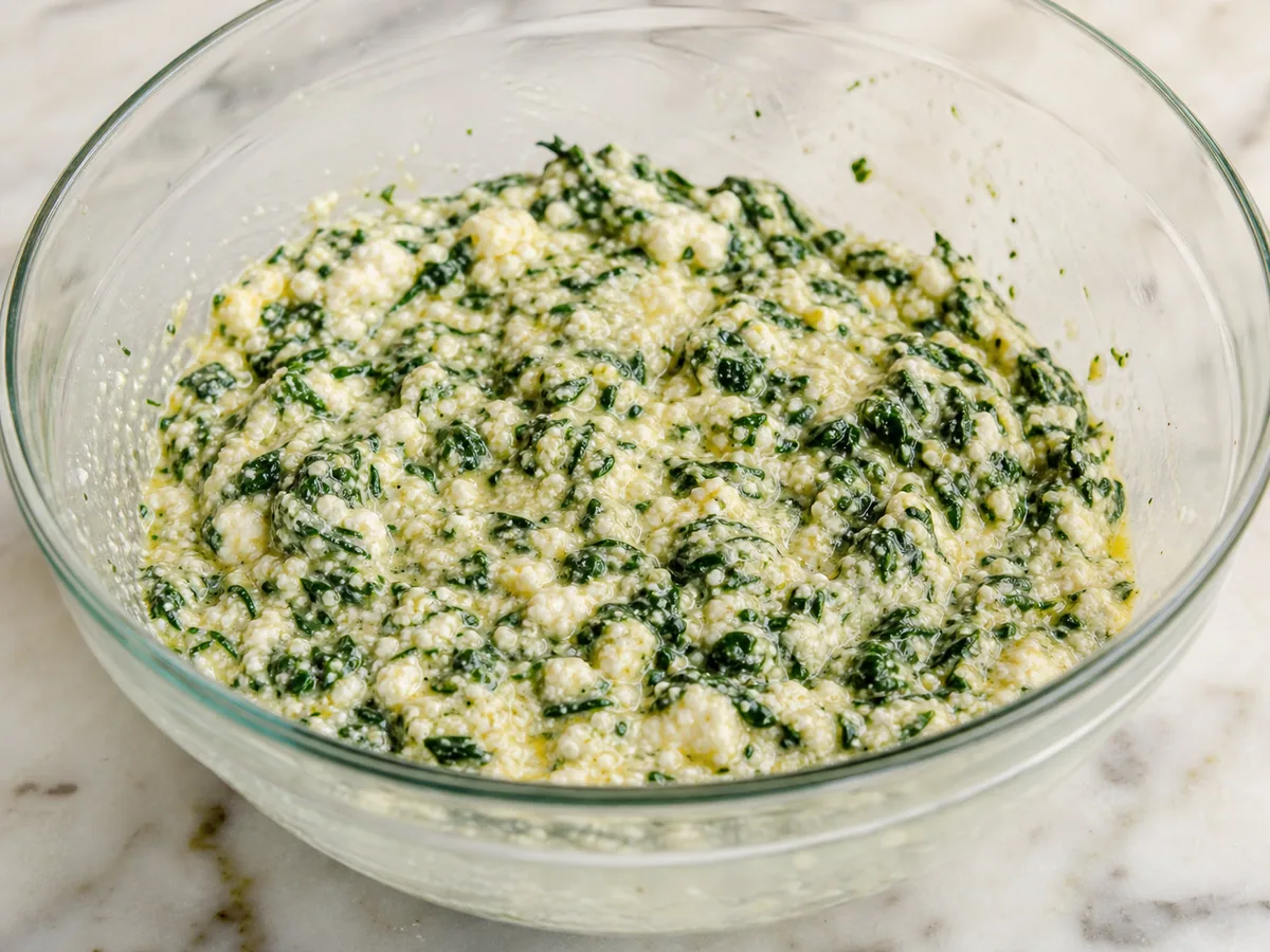 Season and combine the filling during preparation
