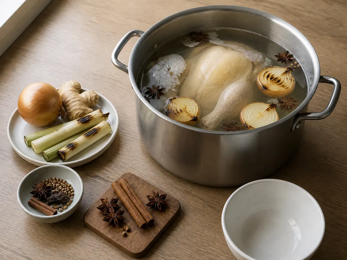 Start the chicken broth safely