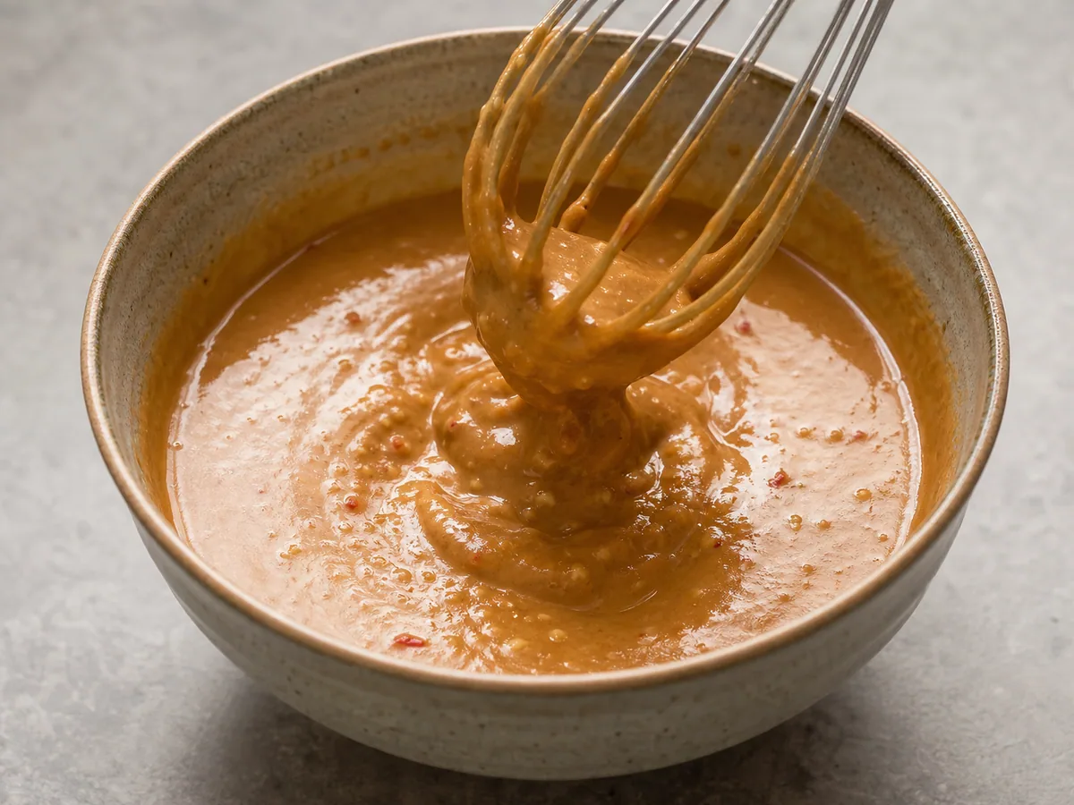 Make the peanut dipping sauce during preparation