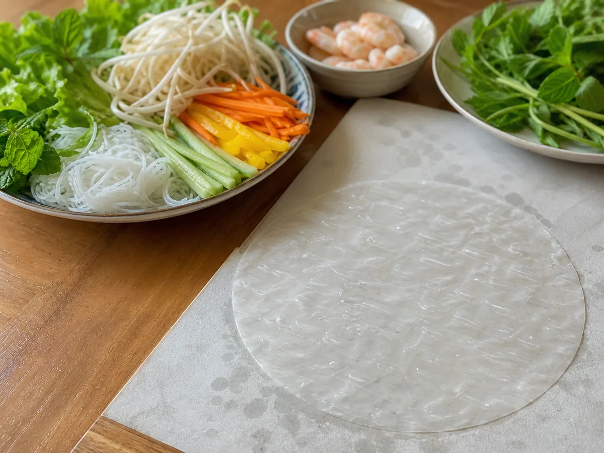 Soften the rice paper during preparation