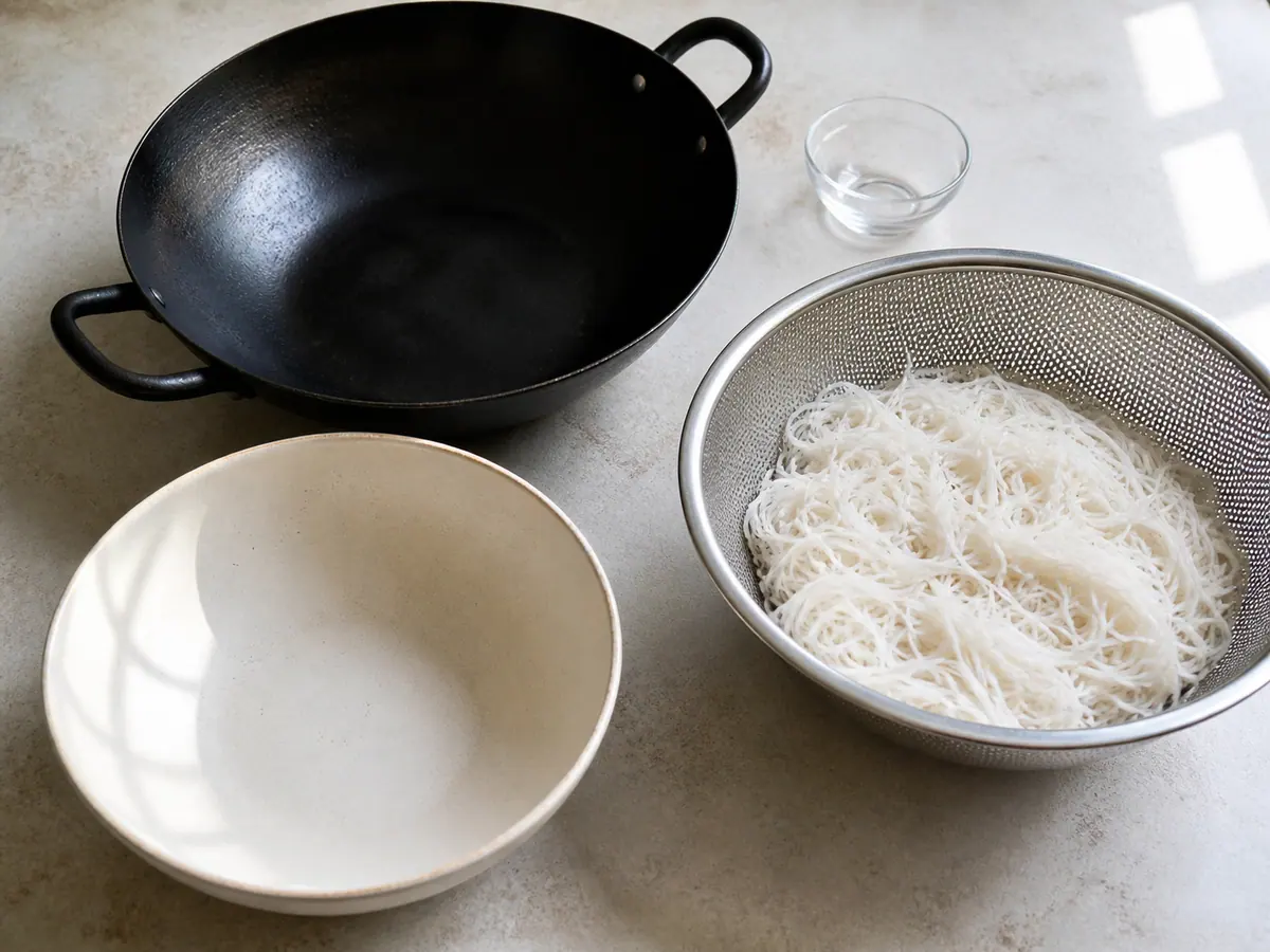 Cook the rice noodles